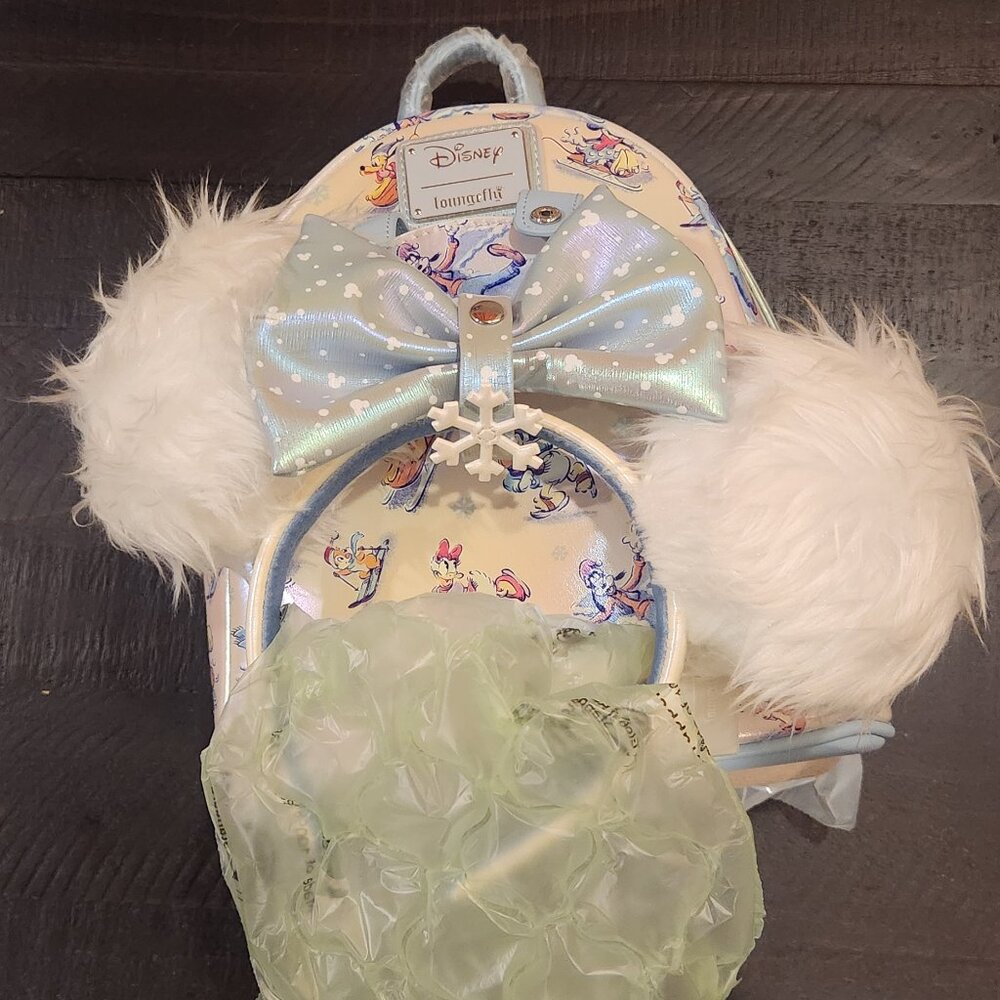 Loungefly Mickey Mouse and Friends Winter Wonderland Mini Backpack and Ears Head - Picture 8 of 8